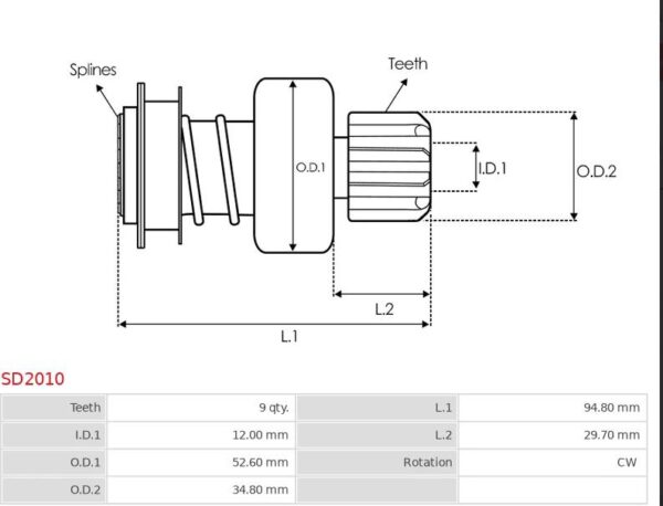 DRIVE 9T CW NISSAN 2.5L / 2.6L DIESEL - OSGR