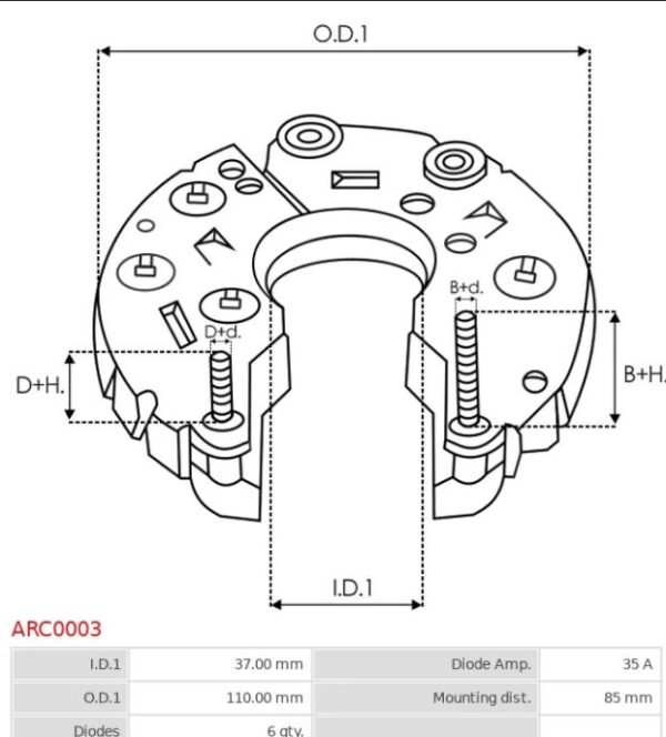 RECTIFIER BOSCH 114MM 3 P/ON TERM RECT 1