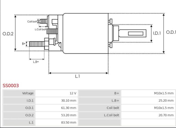 SOLENOID 12V JF JD 3 HOLE BOSCH TYPE SOLENOID - SD1