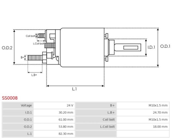 SOLENOID 24V DEUTZ / KHD EV BOSCH 3 HOLE