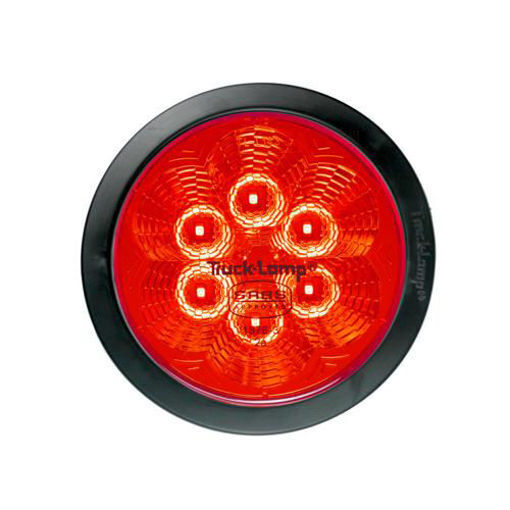 TL-YGR LAMP LED 6LED RED ROUND TAIL LIGHT WITH RUBBER GROMIT